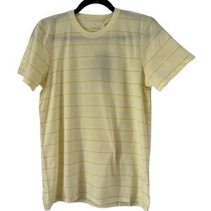NWT Everlane Yellow Striped Organic Cotton Short Sleeve T-Shirt Womens Sz Large